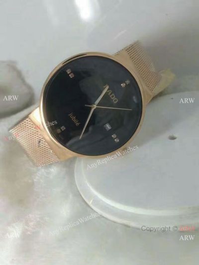 Buy Replica Rado Jubile Copy Watch 40mm Rose Gold Black Dial